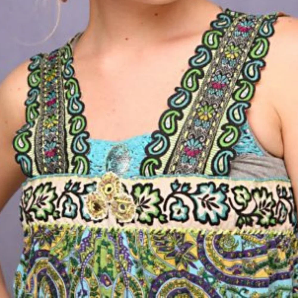 Free People Banded Border Tank ASO Alex Russo